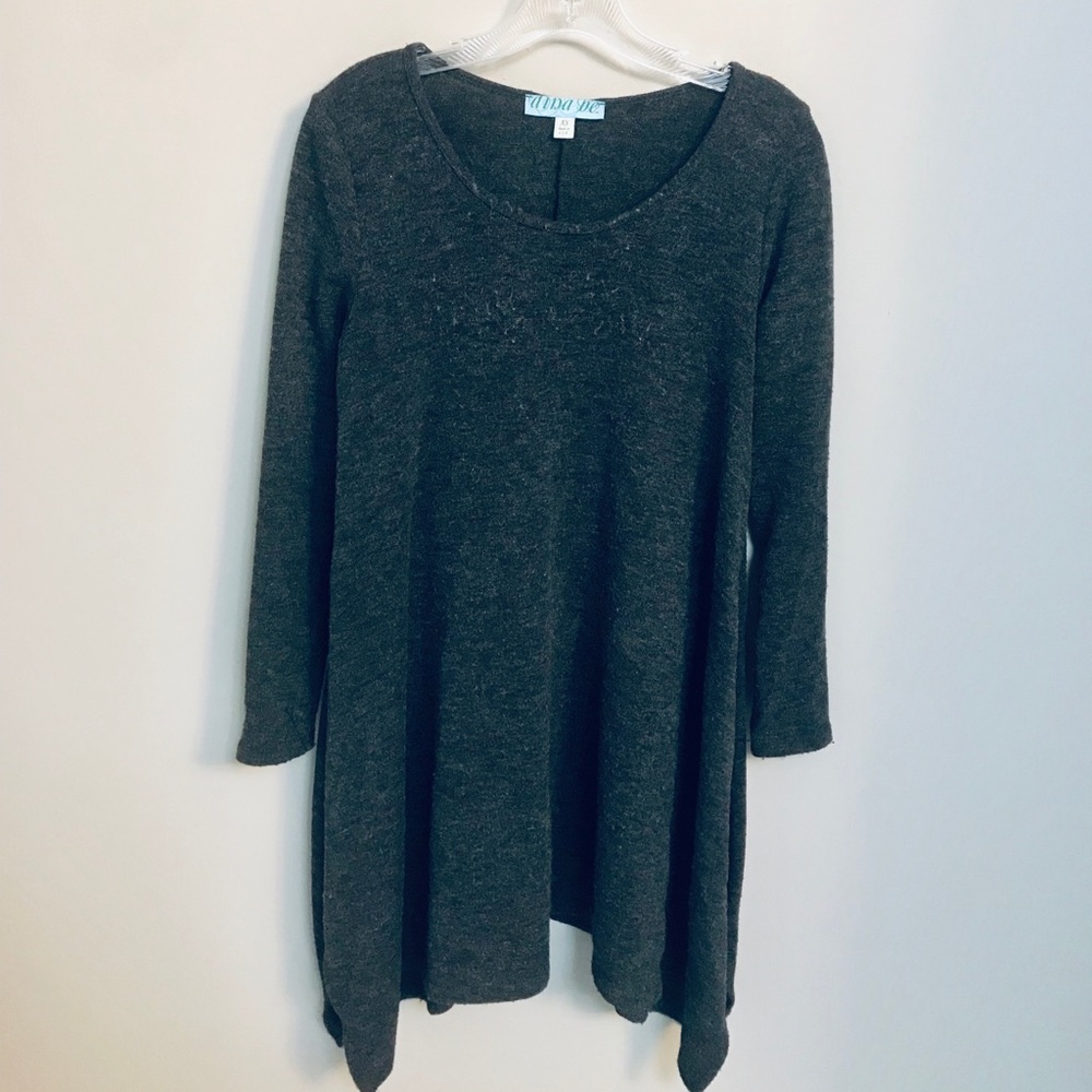 Dark Grey Long Sleeve Sweater Dress